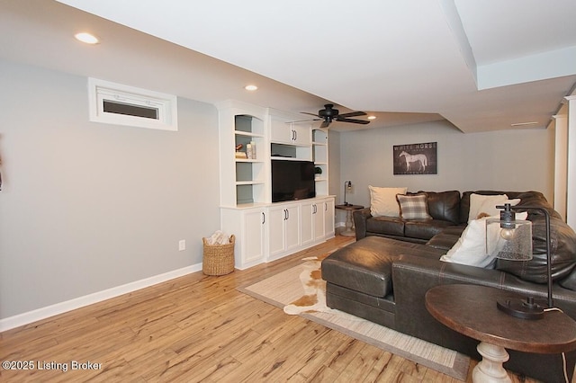 4201 Patterson Park Ct, Louisville, KY 40299 - living area with light wood-style floors, recessed lighting, and ceiling fan