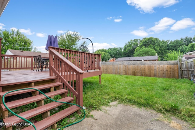 6206 Tabor Dr, Louisville, KY 40218 - fenced backyard featuring a deck