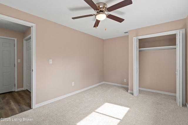 3322 Virginia Ave, Louisville, KY 40211 - unfurnished bedroom with carpet, a closet, and a ceiling fan