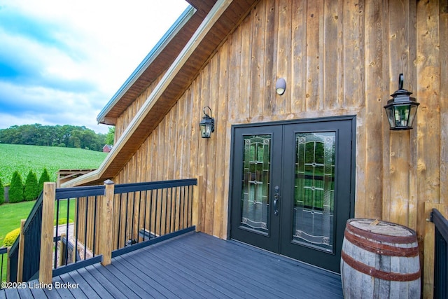 650 Midway Rd, Guston, KY 40142 - entrance to property with french doors and a wooden deck