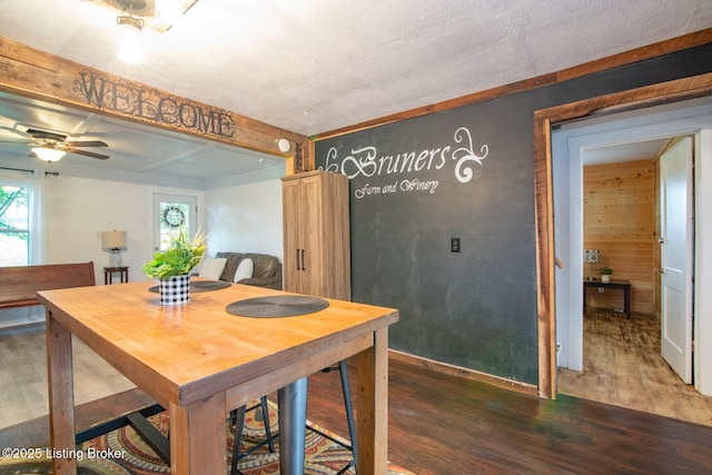 650 Midway Rd, Guston, KY 40142 - dining space featuring wood finished floors and ceiling fan