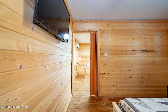 650 Midway Rd, Guston, KY 40142 - bedroom with wooden walls and hardwood / wood-style floors