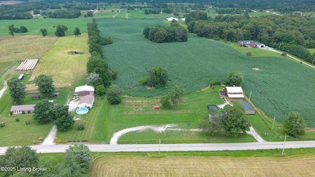 650 Midway Rd, Guston, KY 40142 - aerial view of property and surrounding area with rural landscape and rows of crops