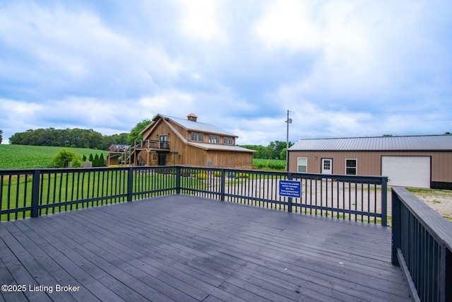 650 Midway Rd, Guston, KY 40142 - wooden terrace featuring a garage
