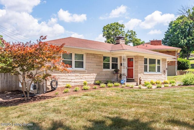 1701 Quarry Hill Rd, Louisville, KY 40213 - view of front of home with stone siding and a chimney