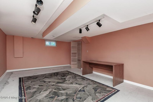 1701 Quarry Hill Rd, Louisville, KY 40213 - basement with track lighting and baseboards