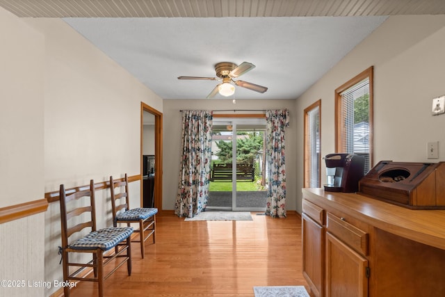 8703 Fernview Dr, Louisville, KY 40291 - sitting room with a ceiling fan and light wood-style flooring