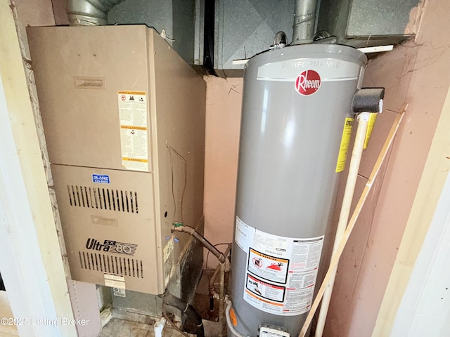 5123 Reed Ave, Louisville, KY 40214 - utility room featuring water heater and heating unit