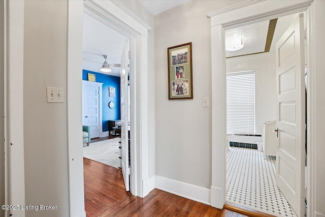 2449 Ransdell Ave, Louisville, KY 40204 - corridor with baseboards and dark wood-style flooring
