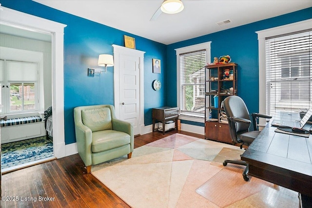 2449 Ransdell Ave, Louisville, KY 40204 - office space featuring hardwood / wood-style flooring and ceiling fan