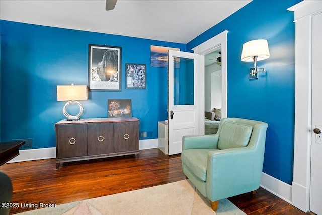 2449 Ransdell Ave, Louisville, KY 40204 - sitting room with a ceiling fan and wood finished floors