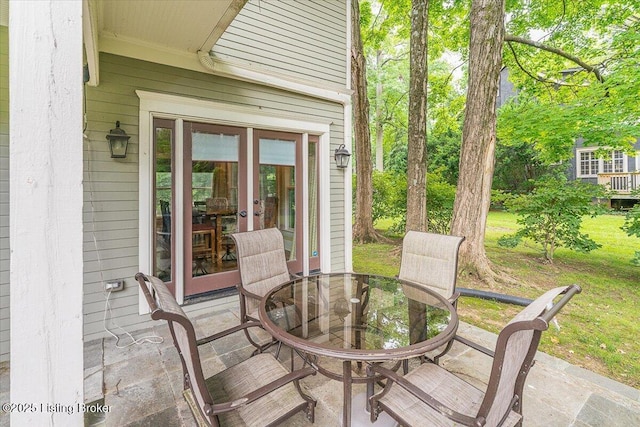 2449 Ransdell Ave, Louisville, KY 40204 - view of patio featuring french doors and outdoor dining space