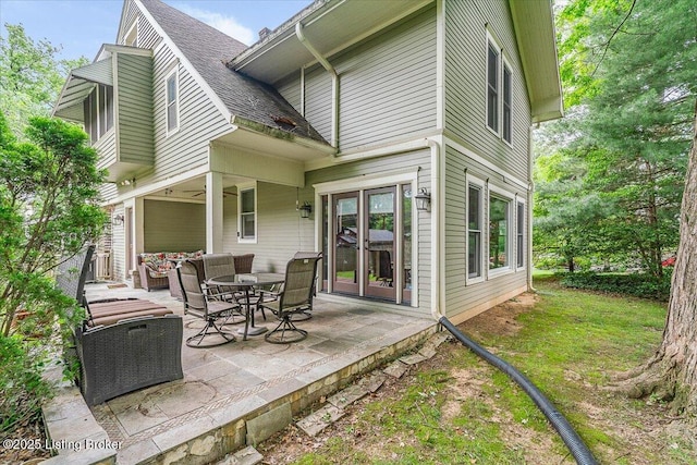 2449 Ransdell Ave, Louisville, KY 40204 - rear view of property with a patio area, a shingled roof, and french doors