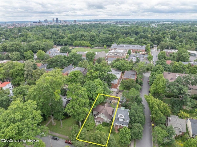 2449 Ransdell Ave, Louisville, KY 40204 - aerial view of residential area featuring property parcel outlined