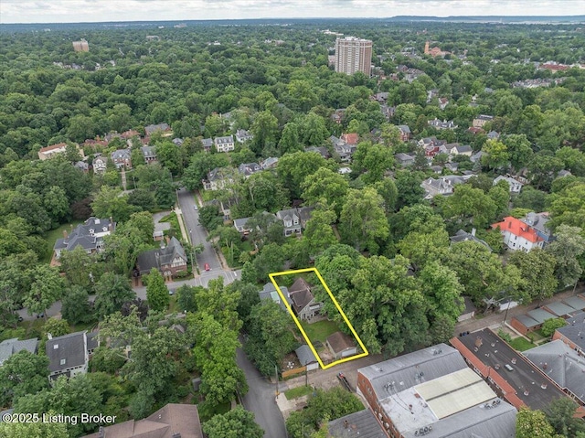 2449 Ransdell Ave, Louisville, KY 40204 - aerial perspective of suburban area featuring property parcel outlined