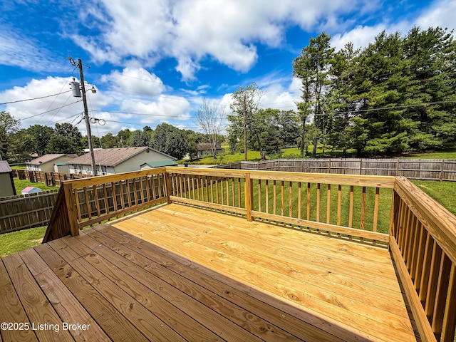 1410 Sycamore Ln, Leitchfield, KY 42754 - wooden terrace with a fenced backyard