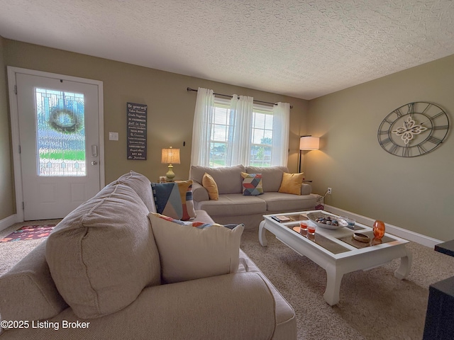1410 Sycamore Ln, Leitchfield, KY 42754 - carpeted living area with a textured ceiling