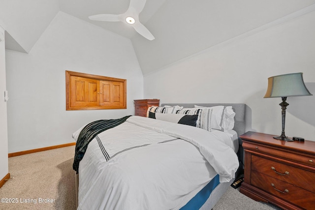 171 Cedar Point Rd, Bee Spring, KY 42207 - carpeted bedroom with vaulted ceiling and ceiling fan