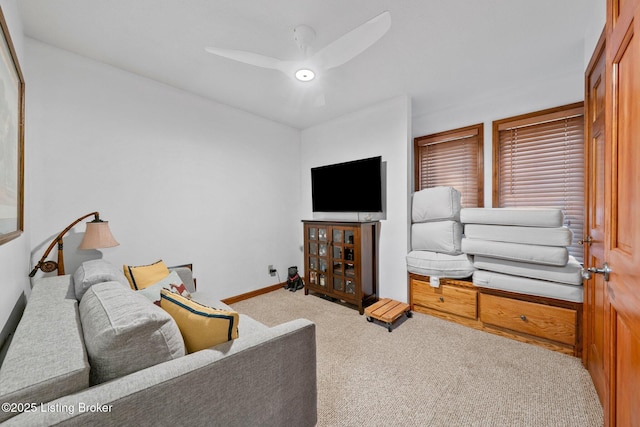171 Cedar Point Rd, Bee Spring, KY 42207 - carpeted living room featuring ceiling fan