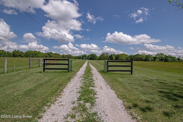 1974 N Grandview Church Rd, Cecilia, KY 42724 - view of dirt / gravel road featuring a view of countryside and a gate