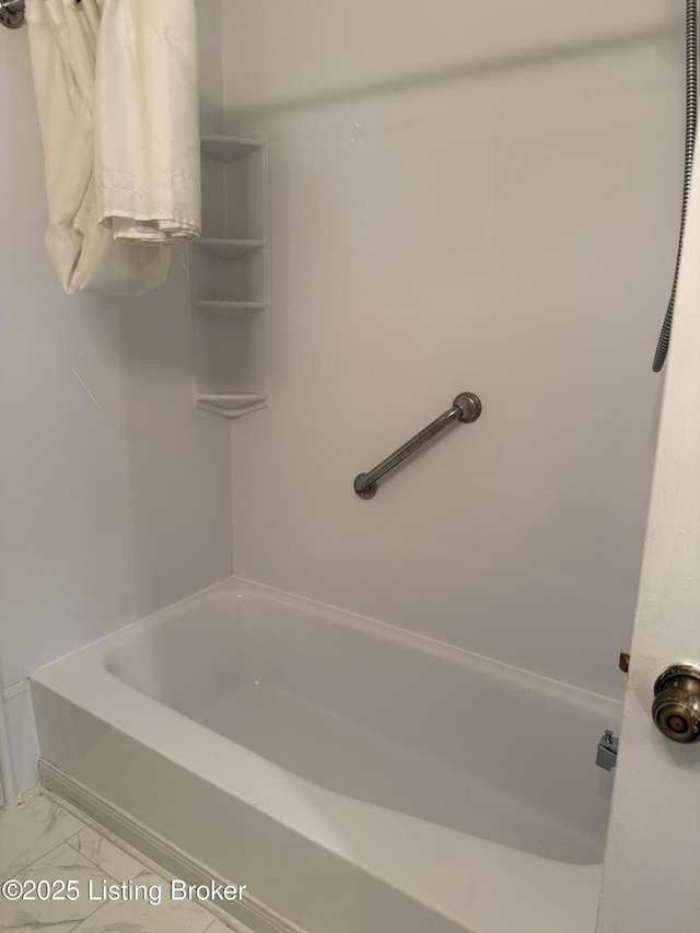 1001 Caney Fork Rd, Bardstown, KY 40004 - bathroom featuring marble finish floors and shower / tub combination