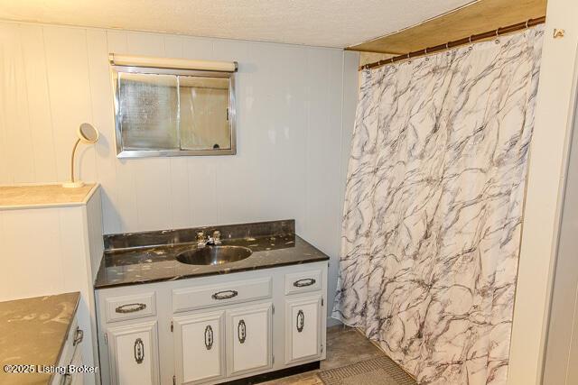 4883 S Reeves Rd, Scottsburg, IN 47170 - full bath featuring vanity and a shower with curtain