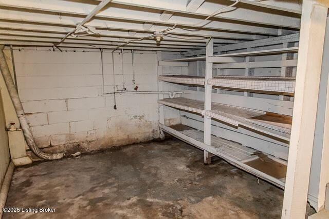 4883 S Reeves Rd, Scottsburg, IN 47170 - basement featuring concrete block wall