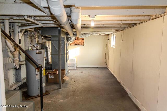 4883 S Reeves Rd, Scottsburg, IN 47170 - below grade area featuring electric water heater and heating unit
