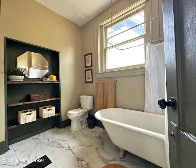 416 Belgravia Ct, Louisville, KY 40208 - full bathroom featuring marble look tiles and a soaking tub