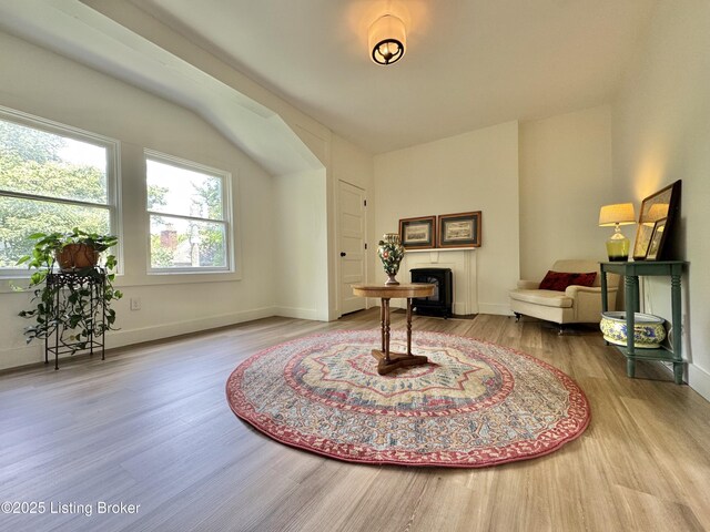 416 Belgravia Ct, Louisville, KY 40208 - living area with wood finished floors and a fireplace