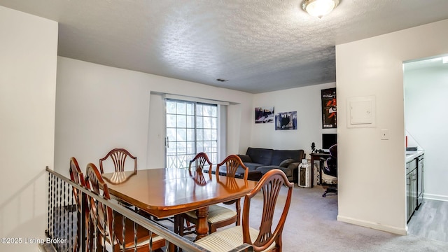 213 Fairfax Ave Apt 4, Louisville, KY 40207 - dining space featuring light colored carpet, a textured ceiling, and electric panel