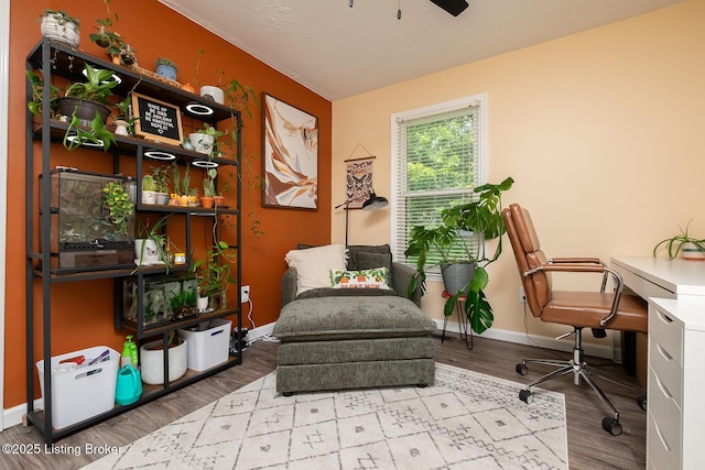 1008 E Mailback Way, Crestwood, KY 40014 - office area featuring ceiling fan and wood finished floors