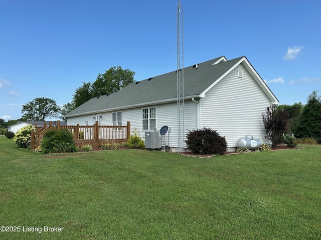 64 Probus Rd, Leitchfield, KY 42754 - back of house featuring a yard and a wooden deck