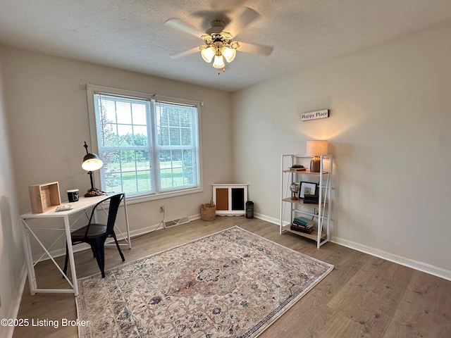 64 Probus Rd, Leitchfield, KY 42754 - office featuring wood finished floors, ceiling fan, and a textured ceiling