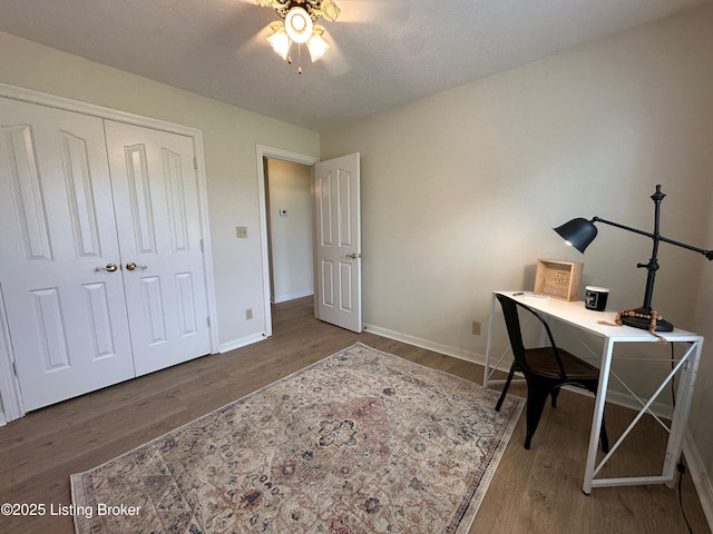 64 Probus Rd, Leitchfield, KY 42754 - office with wood finished floors and a ceiling fan