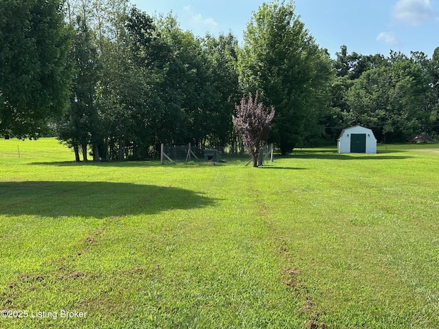 64 Probus Rd, Leitchfield, KY 42754 - view of grassy yard featuring a storage shed