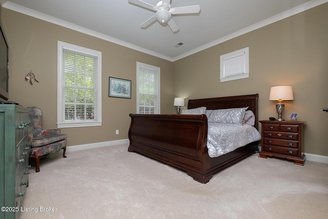 9508 Norton Commons Blvd Unit 102, Prospect, KY 40059 - bedroom with light carpet, crown molding, and ceiling fan