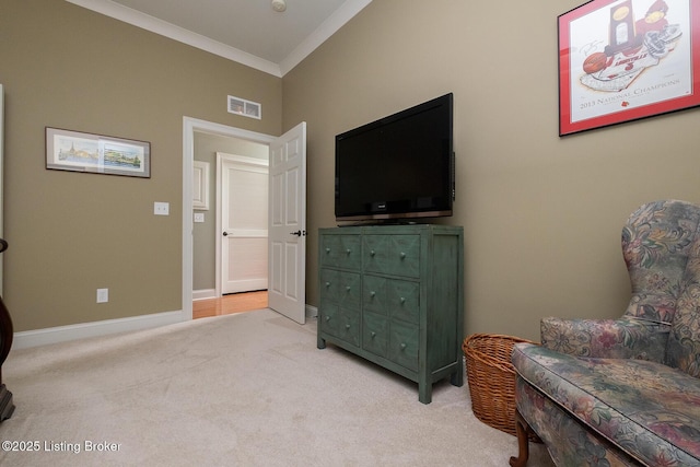 9508 Norton Commons Blvd Unit 102, Prospect, KY 40059 - living area featuring light colored carpet and crown molding