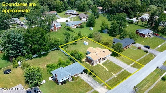 825 Crocus Dr, Radcliff, KY 40160 - aerial view of residential area featuring property parcel outlined