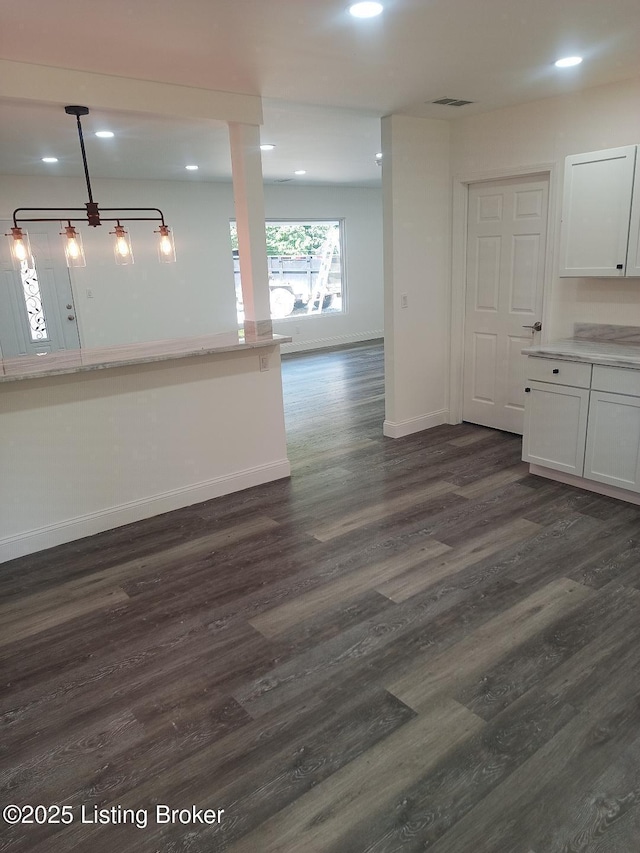 263 Fawn Hill Loop, Leitchfield, KY 42754 - kitchen with white cabinets, dark wood-type flooring, recessed lighting, and light countertops
