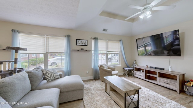 7236 Michael Benjamin Cir, Crestwood, KY 40014 - living room featuring a ceiling fan and light wood finished floors