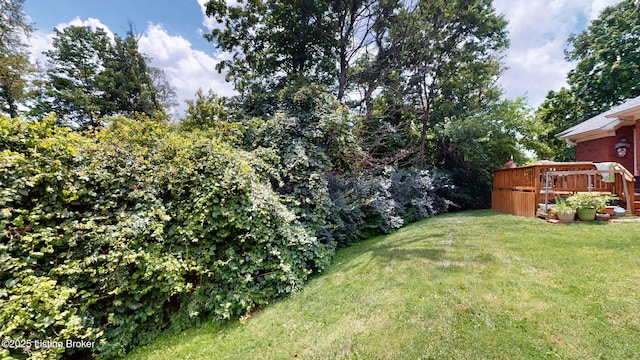 7236 Michael Benjamin Cir, Crestwood, KY 40014 - view of grassy yard featuring a wooden deck