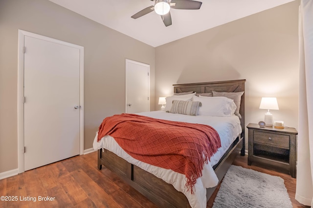 2745 Grinstead Dr Apt 113, Louisville, KY 40206 - bedroom featuring wood finished floors and ceiling fan