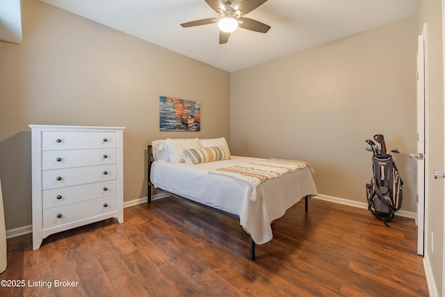 2745 Grinstead Dr Apt 113, Louisville, KY 40206 - bedroom with dark wood-style floors and ceiling fan