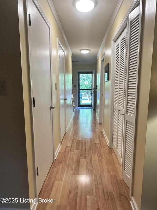 509 Piping Rock Rd, Brandenburg, KY 40108 - corridor featuring ornamental molding and light wood finished floors