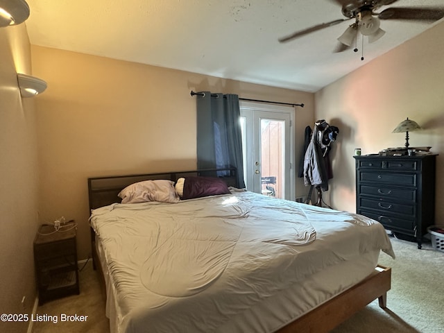509 Piping Rock Rd, Brandenburg, KY 40108 - carpeted bedroom with access to exterior and ceiling fan
