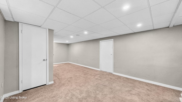 1910 Alfresco Pl, Louisville, KY 40205 - finished below grade area with carpet flooring, recessed lighting, and a paneled ceiling