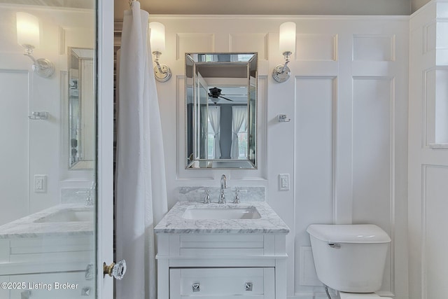 1416 Willow Ave Unit 3B, Louisville, KY 40204 - bathroom with vanity and ceiling fan
