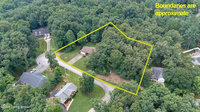 236 Bobwhite Rd, Brandenburg, KY 40108 - aerial overview of property's location with a forest and property parcel outlined