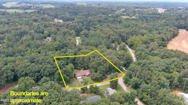 236 Bobwhite Rd, Brandenburg, KY 40108 - aerial overview of property's location featuring a forest and property boundaries highlighted